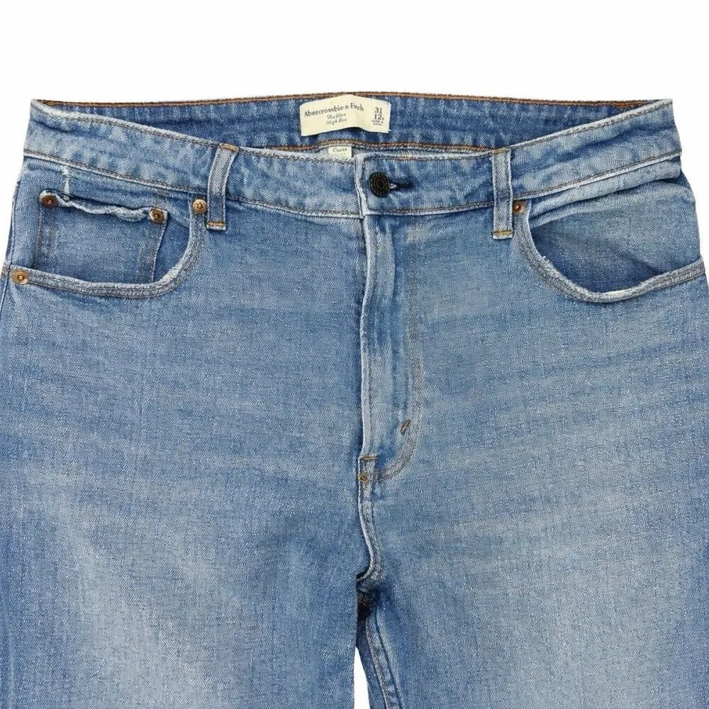 Abercrombie & Fitch The Mom High Rise Jeans Curve Love Womens 31/12S Light Wash - Picture 2 of 5